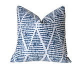 Indigo Collection: Blue Outdoor Pillow cover / 10 SIZES Outdoor Cushion / 20x20 Outdoor Pillow Cover / Outdoor Cushion Cover