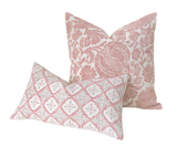 Batik Blush Pillow / Blush 20x20 / 20x20 Cushion Cover / 20x20 Pink Pillow Cover / Cream 20x20 Blush / 20x20 Sofa Pillow Cover