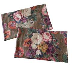 Sale: Pair of Brown Floral Lumbar Pillow Covers