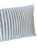 Sarah: Quilted Charcoal Ticking Pillow Cover - Annabel Bleu