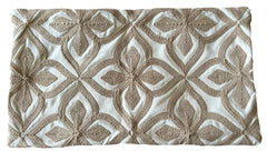 Sale: 12x21” Embroidered Beige Pillow Cover