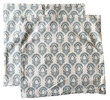 Sale: 16x16 Light Blue Block Printed Pillow Cover - Annabel Bleu