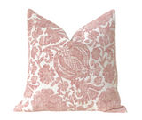 Batik Blush Pillow / Blush 20x20 / 20x20 Cushion Cover / 20x20 Pink Pillow Cover / Cream 20x20 Blush / 20x20 Sofa Pillow Cover