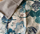 Sale: 22x22 Abstract Blue Floral Pillow Cover - Annabel Bleu