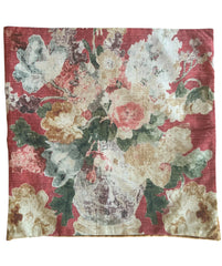 Sale: Faded Red Floral Pillow Cover 18x18”