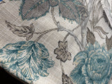 Sale: 24x24 Blue and Grey Floral Pillow Cover - Annabel Bleu