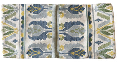 Sale: 9.5x19” Schumacher Blue and Yellow Embroidered Pillow Cover