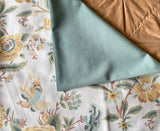 Sale: 22x22 Light Yellow Birds and Flowers Pillow Cover - Annabel Bleu