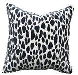 Kendra: Navy Blue Performance Chenille Pillow Cover / Animal Spots pillow / Sage Solid Pillow / Green Throw Pillow Cover - Annabel Bleu
