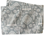 Sale: 13x36” Light Blue Grey Pagoda Pillow Cover - Annabel Bleu