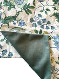 Sale: Pair of Blue and Green Floral Pillow Covers 22x22