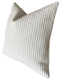 Indoor Outdoor Pillow Cover / Beige White Patio Pillow / Porch Pillow Cover / Outdoor 12x18 18x18 20x20 - Annabel Bleu