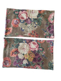 Sale: Pair of Brown Floral Lumbar Pillow Covers