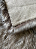 Sale: 20x20 Faux Grey Wolf Fur Pillow Cover - Annabel Bleu