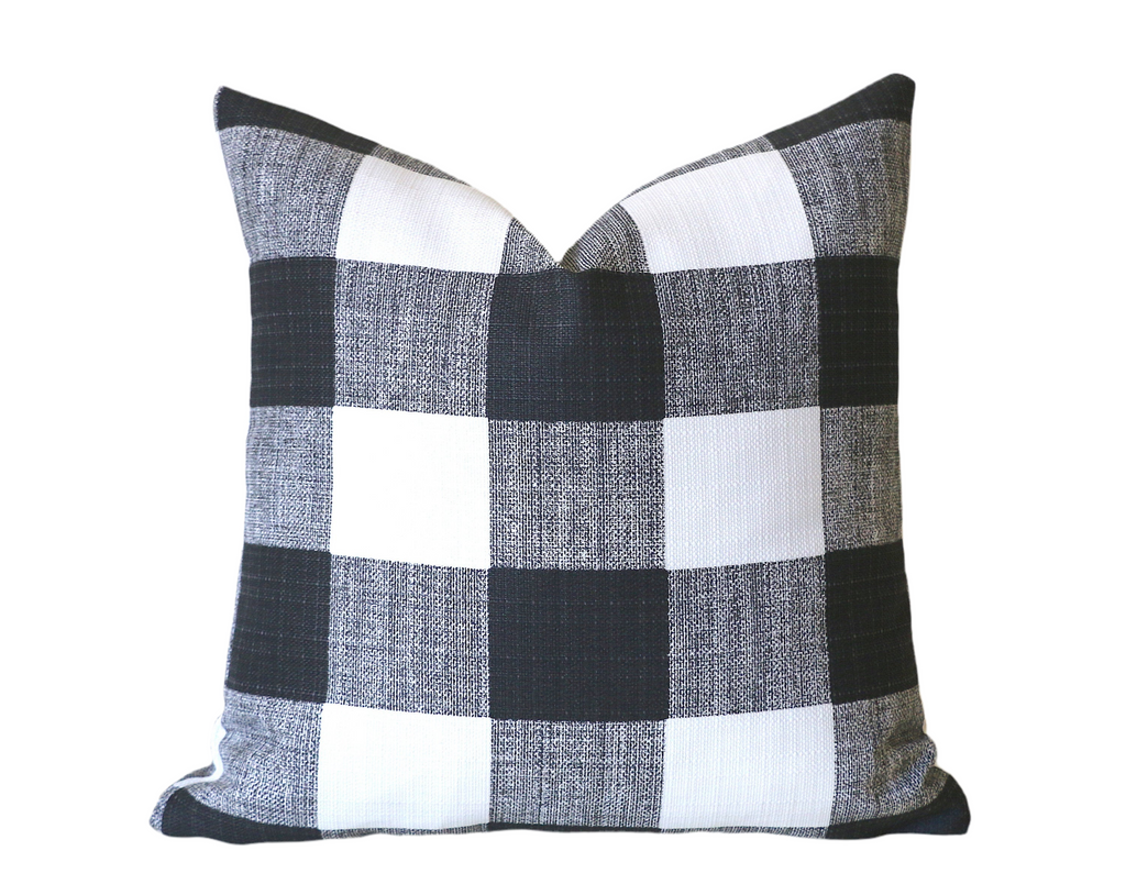 Black and white gingham outdoor pillows hotsell