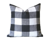 Black White Outdoor Farmhouse Plaid Buffalo Check Pillow / Accent Checkered Throw Pillow Covers, Check Pillow Covers, Plaid Throw pillows