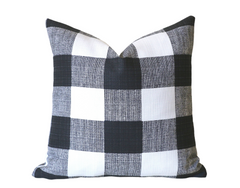 Black White Outdoor Farmhouse Plaid Buffalo Check Pillow / Accent Checkered Throw Pillow Covers, Check Pillow Covers, Plaid Throw pillows