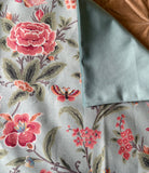 Sale: 22x22 Rose Pink Birds and Flowers Pillow Cover - Annabel Bleu