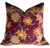 Sale: Pair of 24x24” Osborne and Little Velvet Pillow Covers / Victorian Bohemian Maximalist Euro Shams - Annabel Bleu