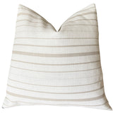Indoor Outdoor Pillow Cover / Beige White Patio Pillow / Porch Pillow Cover / Outdoor 12x18 18x18 20x20 - Annabel Bleu