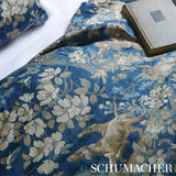 Schumacher Hound Meadow Fabric by the yard: Indigo Blue Hunting Toile