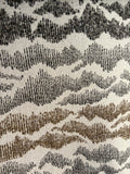 Sierra: Charcoal and Beige Jacquard Woven Outdoor Upholstery Fabric by the Yard / Mid Century Modern Fabric