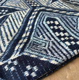 Sale: 24x24 Boho Navy Blue Geometric Pillow Cover - Annabel Bleu