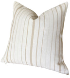 Indoor Outdoor Pillow Cover / Beige White Patio Pillow / Porch Pillow Cover / Outdoor 12x18 18x18 20x20 - Annabel Bleu