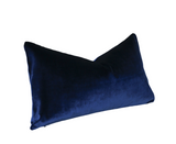 Navy Velvet Pillow Cover with Navy Greek Key Trim