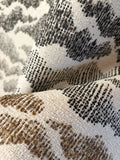 Sierra: Charcoal and Beige Jacquard Woven Outdoor Upholstery Fabric by the Yard / Mid Century Modern Fabric