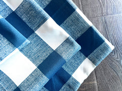 Sale: 16x16 Outdoor Navy Buffalo Check Pillow Cover / Blue Plaid Pillow Cover