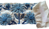 Sale: Schumacher Marguerite Sky Hand Embroidered Fabric Remnant - Annabel Bleu