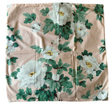Sale: 24x24 Peach and Green Floral Chintz Pillow Cover
