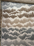 Sierra: Light Blue and Brown Jacquard Woven Outdoor Upholstery Fabric by the Yard / Mid Century Modern Fabric