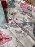 Sale: 24x24 Jacobean Floral Pillow Cover - Annabel Bleu