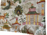 Sale: 24x24 Embroidered Orange and Red Pagoda Pillow Cover