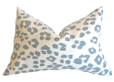 Sale: Schumacher Linen Iconic Leopard Sky Pillow Cover 12x18