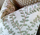 Sale: 24x24 Pillow Covers / Embroidered Linen / Hmong Pinstripe - Annabel Bleu