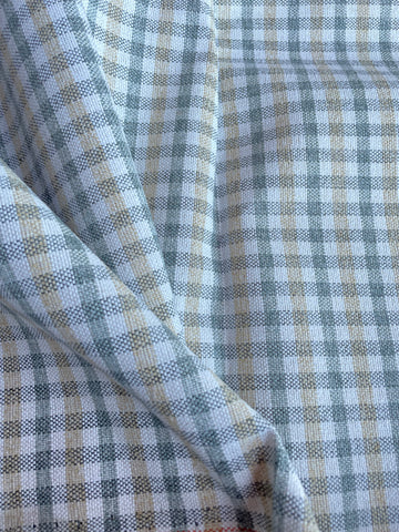 Sale: 1 yard of Butter yellow and Sage Plaid Upholstery Fabric / Performance Home Decor Fabric