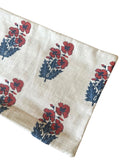 Sale: 12x21 Red, Beige, and Blue Floral Pillow Cover