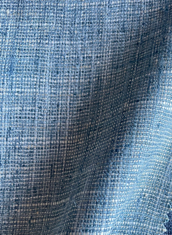 8 yards Blue Jean Woven Upholstery fabric by the yard / Thick Blue and White Home Decor Fabric