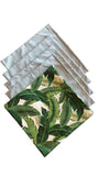 Sale: 26x26 Outdoor Pillow Covers / Sunbrella Grey / Tommy Bahama Banana Leaves - Annabel Bleu