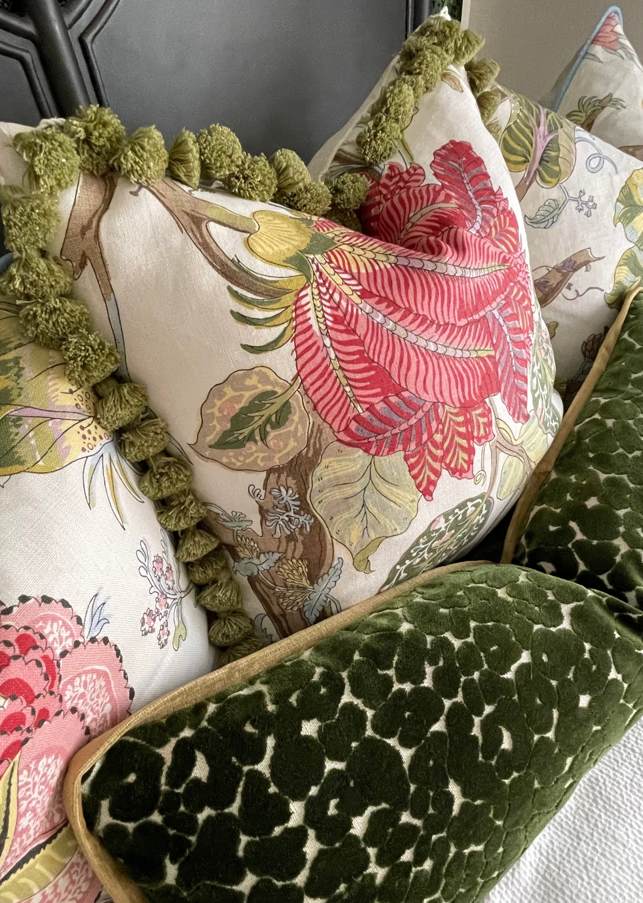 Bedroom Pillow Set: Schumacher Indian Arbre Pillows with