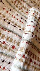 Sale: 16x16 Wool Orange Grey Cream Woven Stripe Pillow Cover