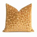Gold Velvet Leopard Pillow Cover / Golden Cut Velvet Spots Pillow / Hollywood Regency Pillow cover / Beverly Hills Hotel Pillow Cover