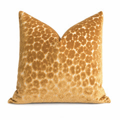 Gold Velvet Leopard Pillow Cover / Golden Cut Velvet Spots Pillow / Hollywood Regency Pillow cover / Beverly Hills Hotel Pillow Cover