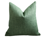 10 Sizes Available: One Solid Green Pillow Cover / Faux Silk