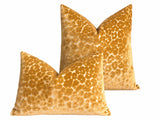 Gold Velvet Leopard Pillow Cover / Golden Cut Velvet Spots Pillow / Hollywood Regency Pillow cover / Beverly Hills Hotel Pillow Cover