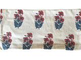 Sale: 12x21 Red, Beige, and Blue Floral Pillow Cover