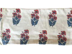 Sale: 12x21 Red, Beige, and Blue Floral Pillow Cover